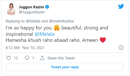 Celebrities across the globe congratulate Malala on tying the knot