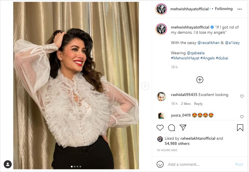 Mehwish Hayat drops jaws in cuff sleeves and ruffle top glam look
