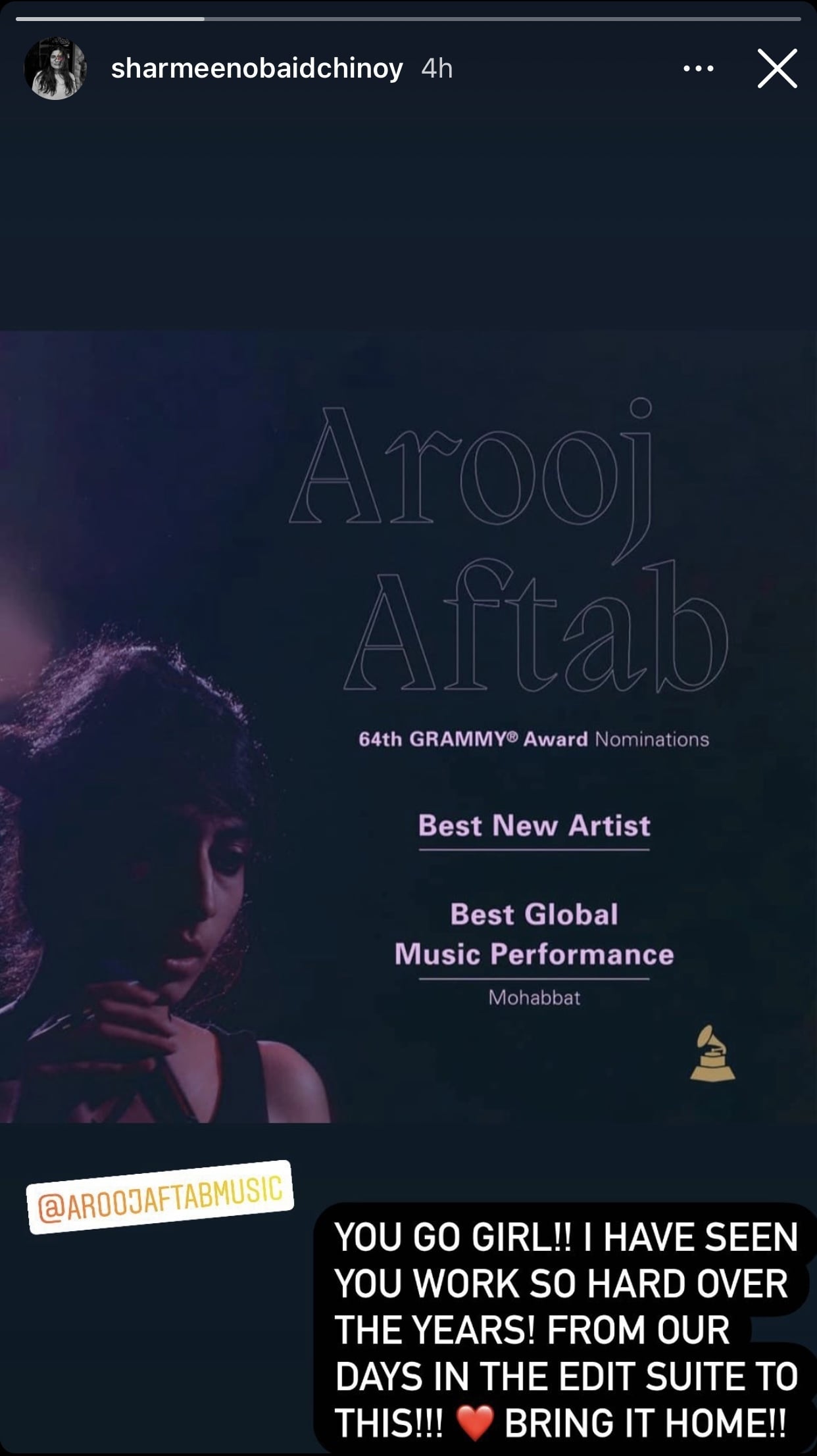 Celebrities praise Arooj Aftab after Grammy nomination 