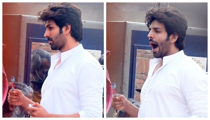 Kartik Aaryan’s look from ‘Shehzada’ leaked, actor sports earring, white kurta 