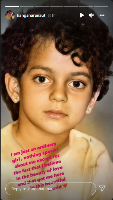 Kangana Ranaut believes in ‘beauty of love,’ shares cute childhood pic on IG 