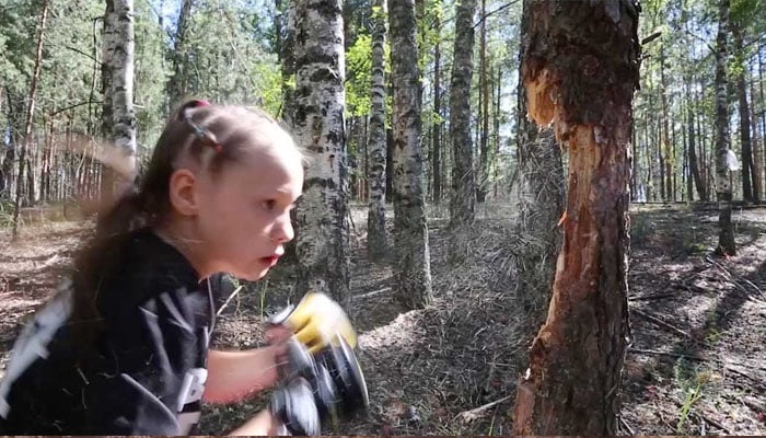مکوں سے درخت گرانے والی 12 سالہ بچی