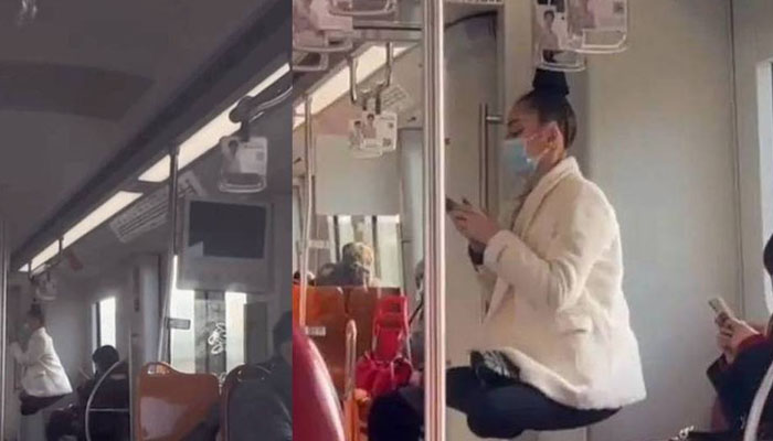 خاتون ٹرین میں بالوں سے لٹک گئی