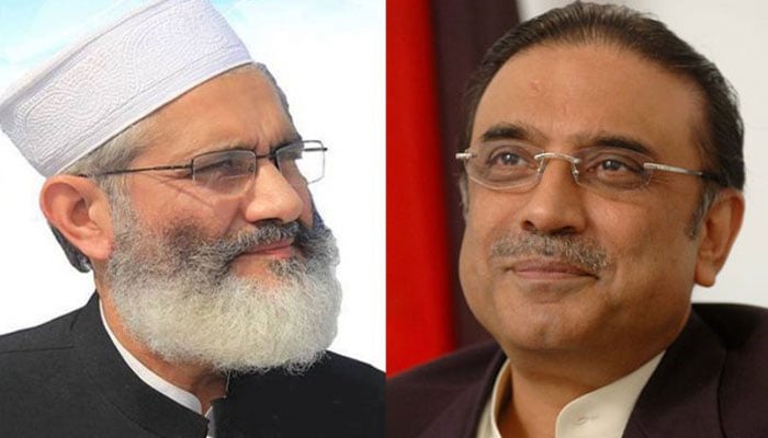 آصف زرداری آج سراج الحق سے ملاقات کریں گے