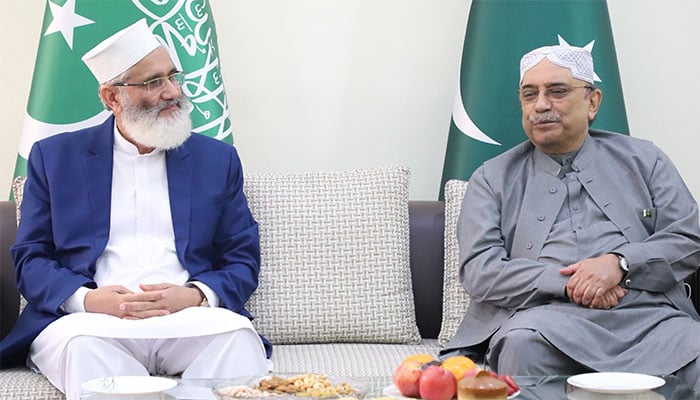 آصف زرداری اور سراج الحق میں دلچسپ مکالمہ