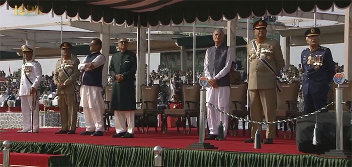 یومِ پاکستان کی مرکزی تقریب، صدر، وزیرِ اعظم، سربراہانِ مسلح افواج کی شرکت