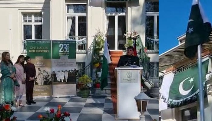 جرمنی: یوم پاکستان پر پاکستان ہاؤس برلن میں پرچم کشائی کی پر وقار تقریب