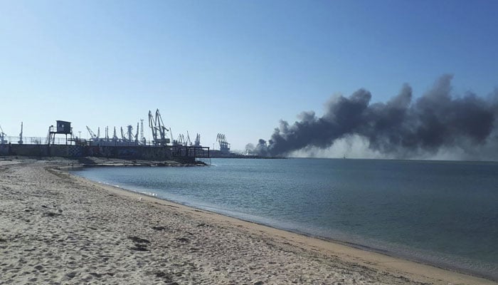خبر ایجنسی کے مطابق روی جہاز ممکنہ طور پر روسی فوجیوں کو لے کر پہنچا تھا۔