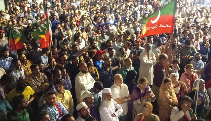 کراچی، لیاری نیا آباد میں PTI کا پاور شو