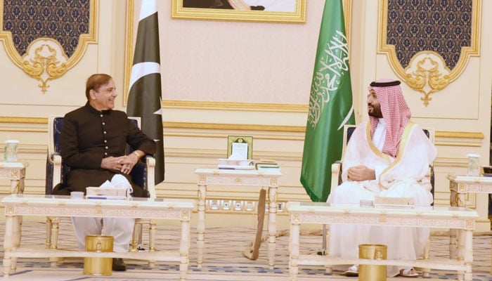 وزیراعظم شہباز شریف کی سعودی ولی عہد سے ملاقات