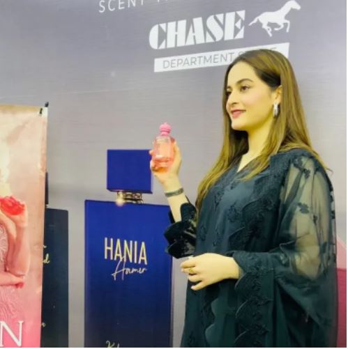 Inside Aiman Khan's perfume launch at Chase departmental store