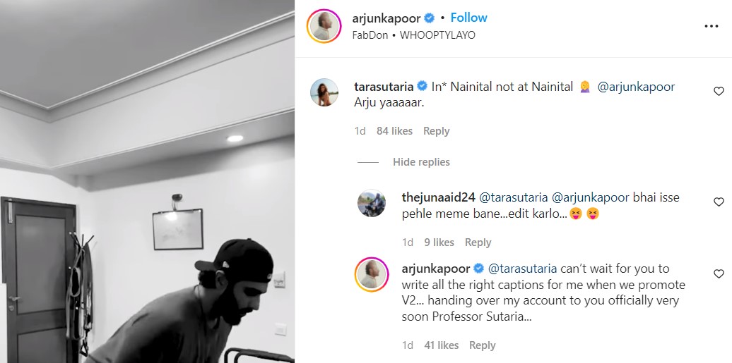 Tara Sutaria gets moniker from co-star Arjun Kapoor: Read 