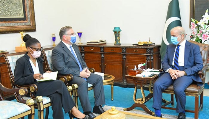 وزیر اعظم شہباز شریف سے پاکستان میں تعینات امریکی سفیر ڈونلڈ بلوم کی ملاقات