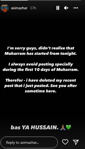 Why did Asim Azhar apologize on social media?