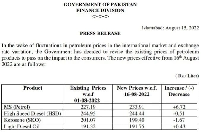 حکومت نے پیٹرول 6 روپے72 پیسے مہنگا کردیا