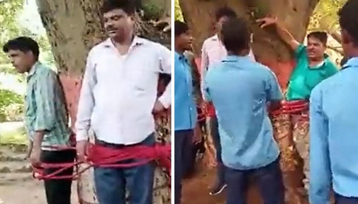 بھارت: ریاضی میں کم نمبر ملنے پر طلبہ نے ٹیچر کو درخت سے باندھ دیا