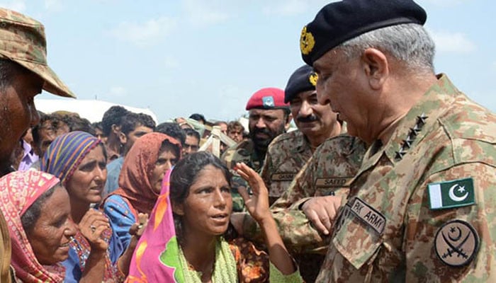 The Army Chief spent Defense Day in the flood affected areas of Balochistan