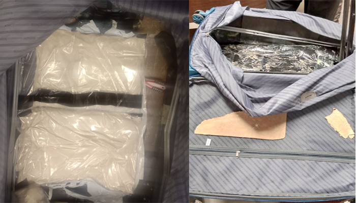 The passenger had cleverly hidden the heroin in the interior of the bag