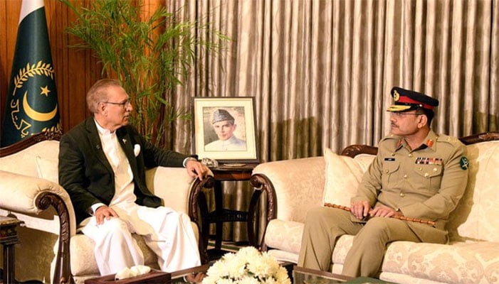 آرمی چیف جنرل عاصم منیر اور جنرل ساحر شمشاد مرزا کی صدر مملکت سے ملاقات