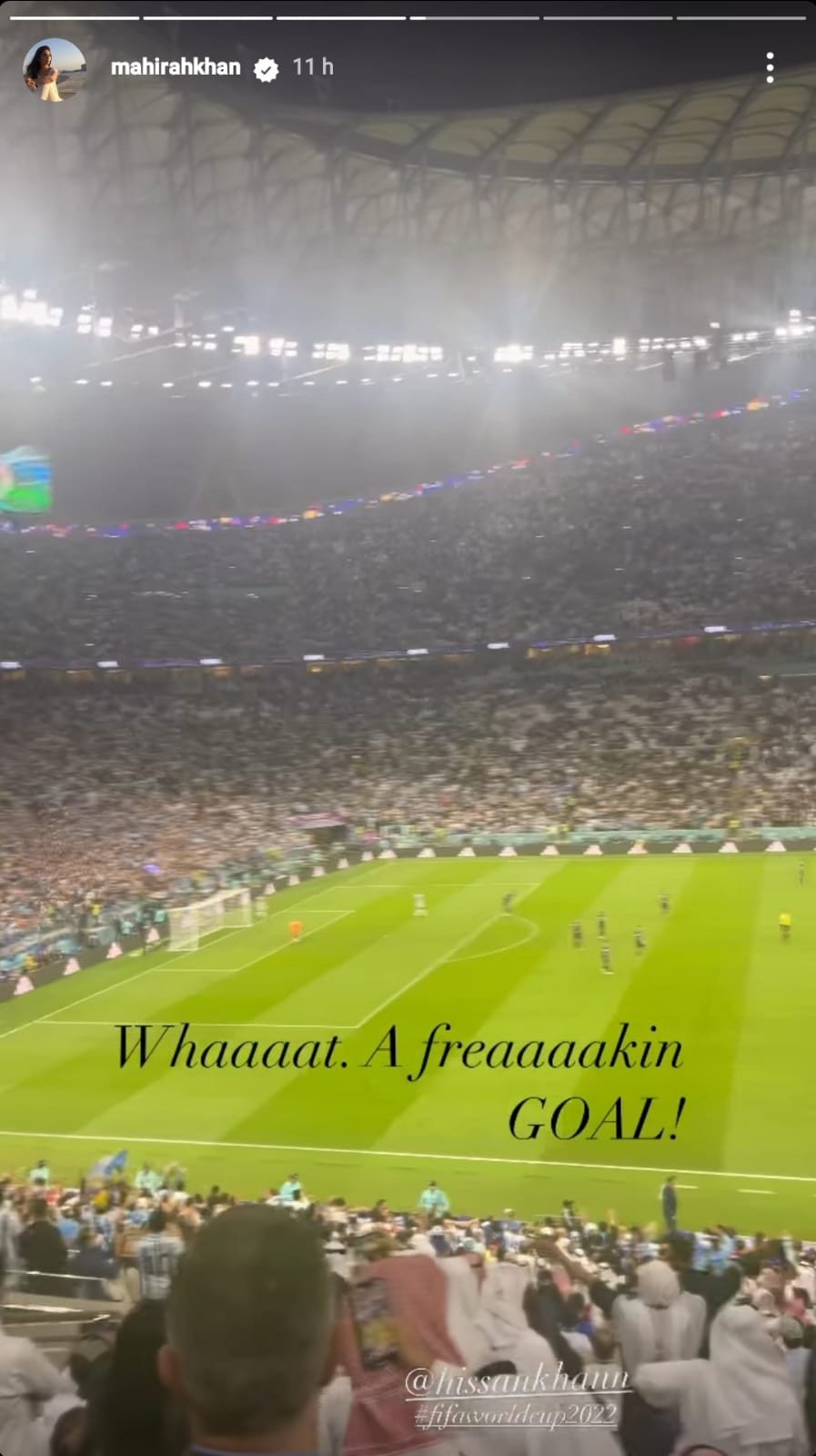 In Qatar: Mahira Khan gives standing ovation to Argentina at football semi-final