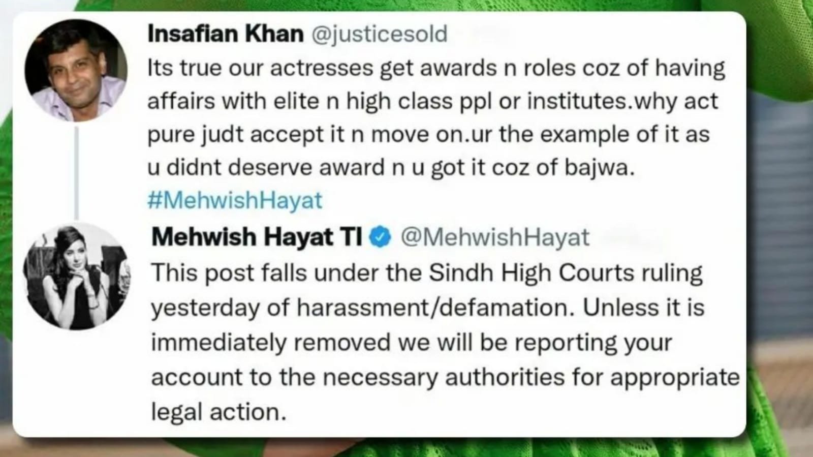 Mehwish Hayat claps back at netizen criticizing her work ethic 