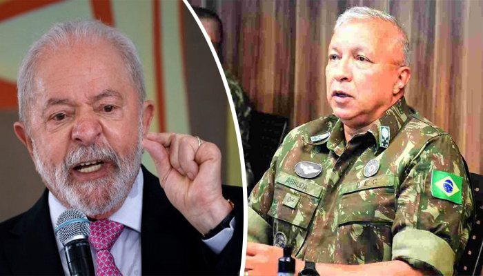 Departed Brazilian Army Chief Julio Cesar de Arruda is pictured on the right—Brazilian President Lula de Silva is pictured on the left—Courtesy of Foreign Media