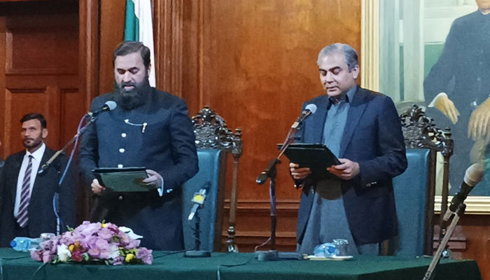 Interim Chief Minister of Punjab Mohsin Naqvi took oath