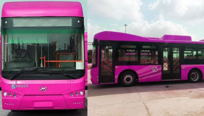 حیدر آباد میں بھی پنک پیپلز بس سروس کا افتتاح کر دیا گیا