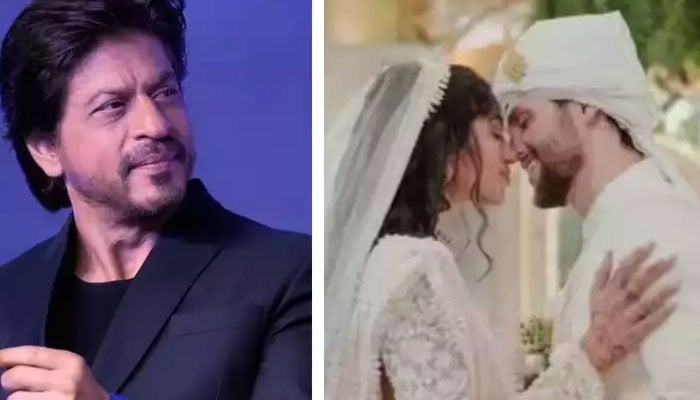 Alanna Panday gets a warm hug from Shah Rukh Khan at her wedding reception