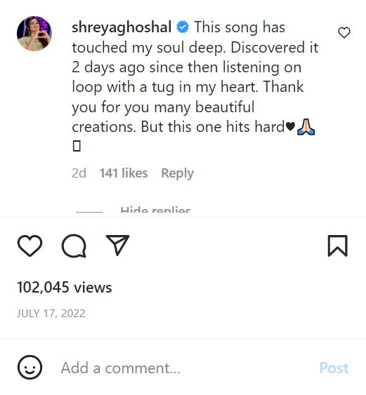 Shreya Ghoshal is a fan of legendary Sajjad Ali