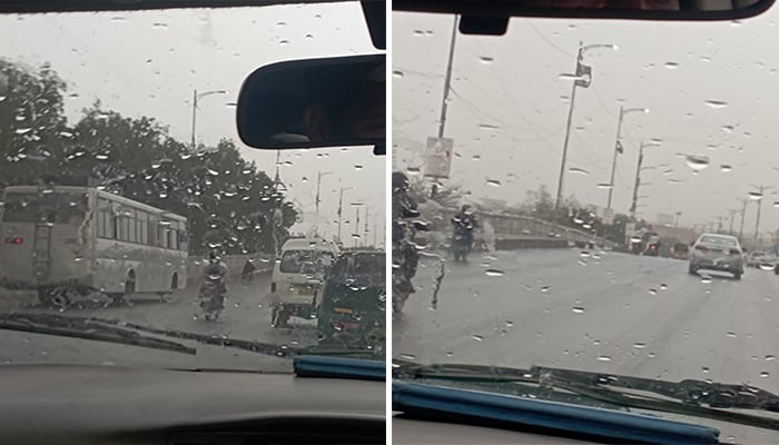 کراچی کے مختلف علاقوں میں بارش کے مناظر—جنگ فوٹوز