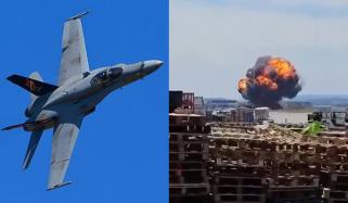 اسپین: لڑاکا طیارہ گر کر تباہ، ویڈیو سامنے آ گئی