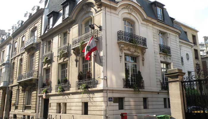 پیرس میں قائم لبنان کے سفارتخانے کی عمارت