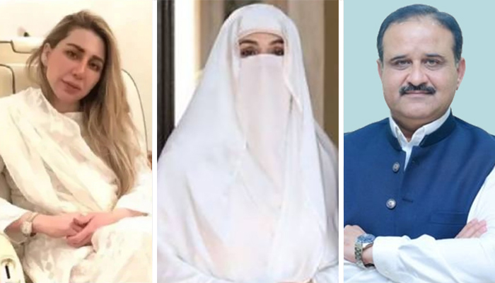 عثمان بزدار، بشریٰ بی بی، فرحت شہزادی عرف فرح گوگی—فائل فوٹو