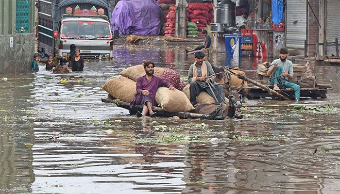 لاہور میں 260 ملی میٹر بارش کے بعد سڑکیں تالاب بن گئیں