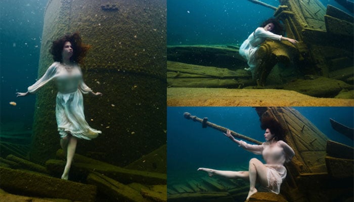 فوٹوگرافر اسٹیون ہیننگ اور ماڈل سیارا اینٹوسکی نے 32 فٹ گہرے پانی میں فوٹو شوٹ کرکے عالمی ریکارڈ بنالیا