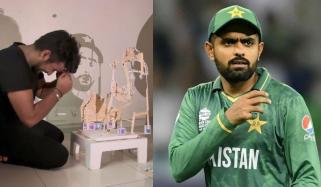 آرٹسٹ کا بابر اعظم کو منفرد تخلیقی انداز میں خراجِ تحسین