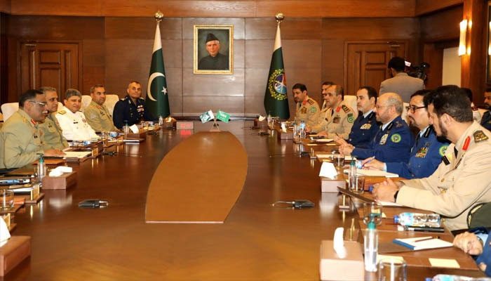 سعودی وفد نے جوائنٹ اسٹاف ہیڈکوارٹرز کا بھی دورہ کیا۔