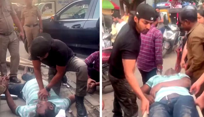 گرمیت چوہدری نے سڑک پر بےہوش انجان شخص کو سی پی آر دیا