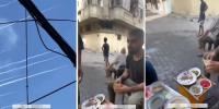 فلسطینیوں کی راکٹوں کی بارش میں کھانا کھانے کی ویڈیو