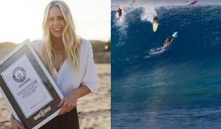 خاتون کا 13 میٹر بلند سمندری لہر میں سرفنگ کا عالمی ریکارڈ
