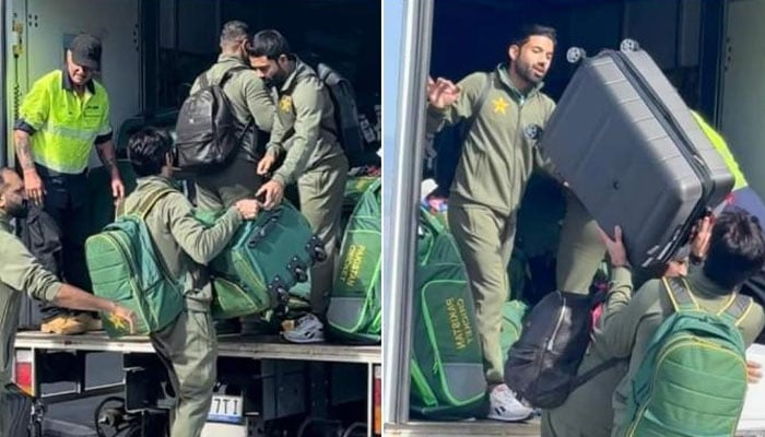 سڈنی ائیرپورٹ پر پاکستانی کھلاڑیوں نے اپنا سامان خود ٹرک پر رکھا
