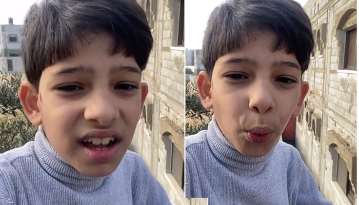 غزہ: کم عمر ولاگر بمباری کے دوران بھی مسکراتے ہوئے ویڈیو بناتا رہا