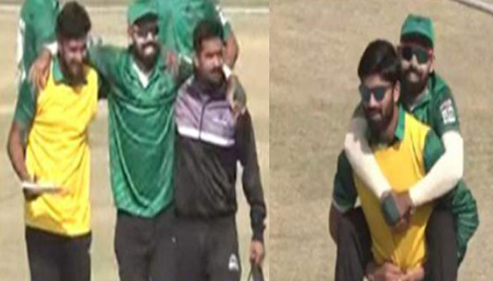 زخمی شاداب خان کو پیٹھ پر گراؤنڈ سے باہر لے جانے پر پی سی بی ناخوش