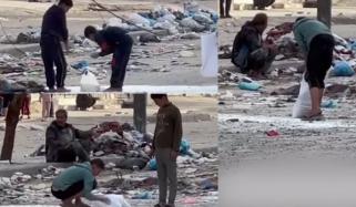 فلسطینی بچوں کی زمین سے آٹا جمع کرتے دل دہلا دینے والی ویڈیو وائرل 