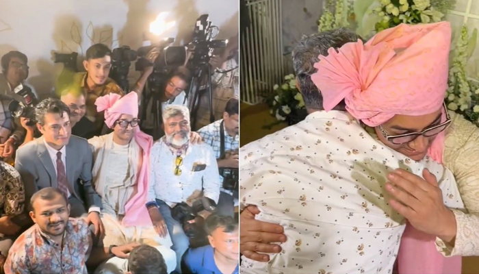 بیٹی کی شادی کے موقع پر عامر خان پاپارازیز کیساتھ گھل مل گئے، ویڈیو وائرل
