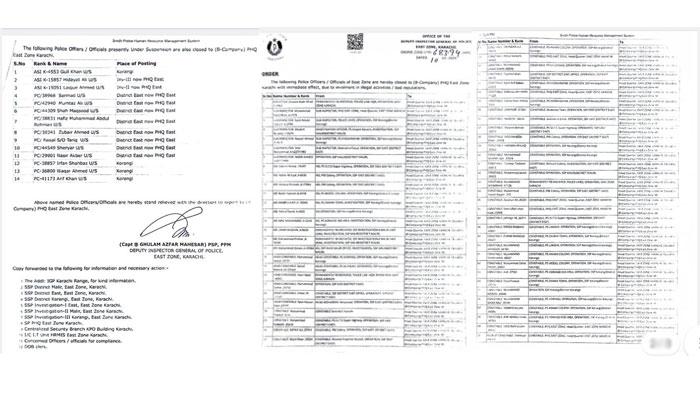 کراچی ایسٹ زون کے 74 بلیک لسٹ پولیس اہلکاروں کی فہرست جاری