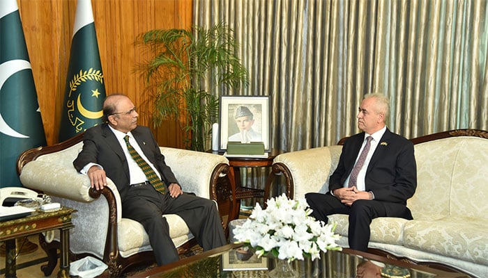 صدر آصف زرداری سے فلسطین کے سفیر احمد جواد ربیع نے ملاقات کی۔