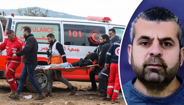 یہودی آبادکاروں کے ہاتھوں شہید ہونے والا فلسطینی ہلالِ احمر سوسائٹی کی ایمبولینس کا ڈرائیور محمد عواد اللّٰہ محمد موسیٰ—تصویر بشکریہ غیر ملکی میڈیا