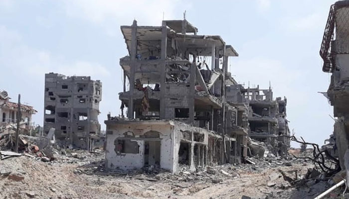 غزہ، 2009 میں جیو ٹیم کی قیام گاہ بنا گھر حملے میں تباہ